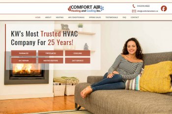 Kitchener Waterloo Website Design - Comfort Air Ontario